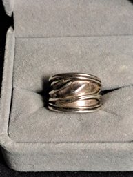 Wide Sterling Band Ring Marked 925 Size 6