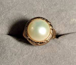 Gold Over Sterling Silver Pearl Ring