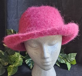 Raspberry Boiled Wool Ladies' Hat