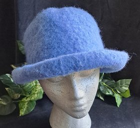Ladies' Blue Boiled Wool Hat