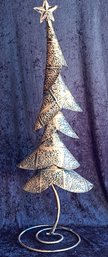 Delightful Metal Christmas Tree Painted Gold 37' Tall