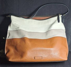 Tri Color Leather Bag By Fossil