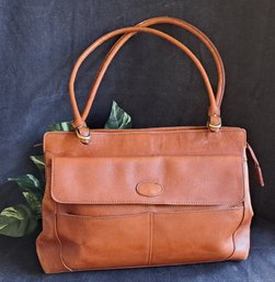 Great Vintage Brown Leather Bag, Has Been Cleaned And Conditioned