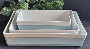 3 Lovely White And Blue Martha Stewart Baking Dishes