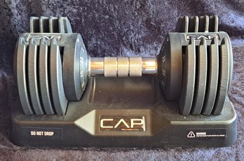 Pair Of WF Athletic Supply Cap Barbell Adjustable Dumbbells With Anti- Slip Turning Handle And Dumbbell Tray