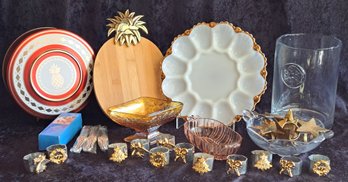 Vintage And Contemporary Serving Pieces Including Depression Glass, Milk Glass And More