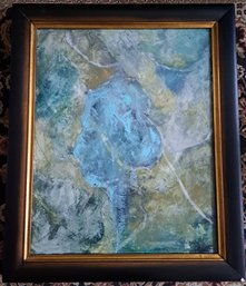 Vintage Framed Oil On Canvas Abstract Art Piece Signed Seton 29 X 36