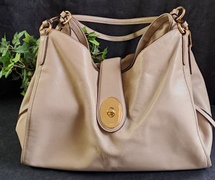 Fabulous Coach Smooth Leather Carlyle Bag In Taupe