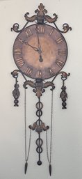 Gorgeous Large Old World Metal Antique Look Wall Clock