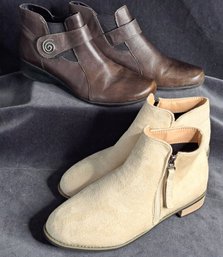 2 Pairs Of Ladies' Ankle Boots Both Size 39