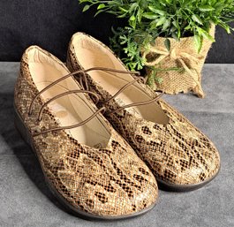 Arcopedico Leather Snake Print Shoes Made In Portugal Size 39