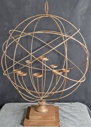 Huge Old World Style Metal Globe Candle Holder 29 Inches Tall