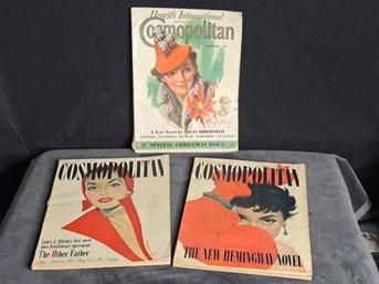 Trio Of Vintage Cosmopolitan Magazines 1937, 1949 & 1950