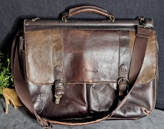 Brown Leather Distressed Look Laptop Bag By Solo