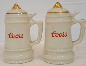 Vintage Ceramic Coors Salt And Pepper Shakers W/plugs