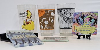 Beatles Pint Beer Glasses And Coaster Set