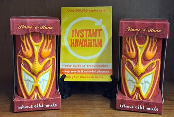 Cool Tiki Mugs And Hawaiian Language Book
