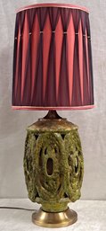 Cool Vintage MCM Lamp With 3 Way Switch- Lights Up: Top Alone, Base Alone Or Both