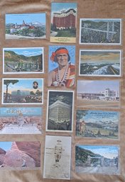 14 Vintage Colorado Postcards Including Autographed Chief Joe Sekakuku Hopi Snake Chief