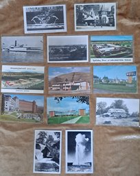 13 Vintage Postcards From The 40's Thru The 70's Of Various US & Canadian Sites