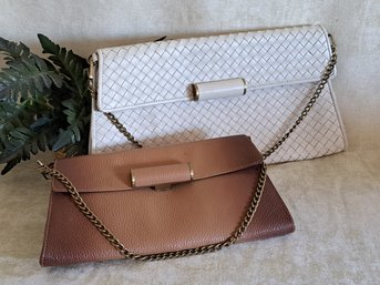 NWOT Pair Of BCBG Maxazria Leather Clutches/ Shoulder Bags