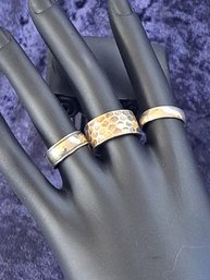 Trio Of Sterling Silver Band Rings