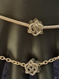 New Sterling 7 Inch Snake Chain Bracelet & Sterling 9 Inch Anklet With Charmed Ones Sterling Triquetra Charms
