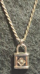 Sterling Lock On 18 Inch Sterling Twisted Rope Chain