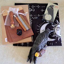 Murder Of Crows Collection Including Tarot Cards, Obsidian Crow Figure & More