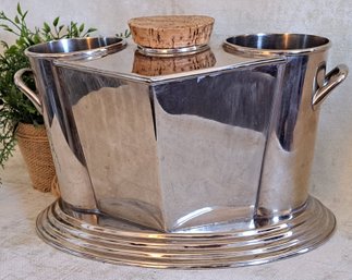 Vintage Silver Plated Art Deco Style Wine Cooler