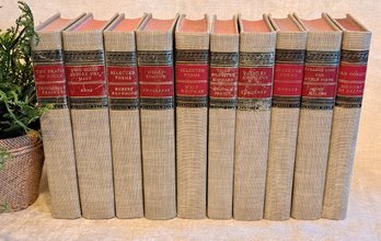 Vintage Set Of 10 Classics Club Books: Browning, Balzac, Thackeray, Milton And More Published In 1946