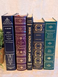 5 Tomes Of Classics, Some Leather Bound, Some Vintage