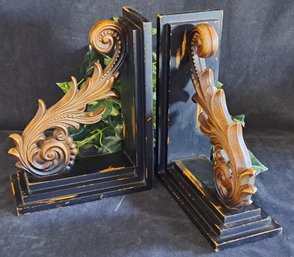 Distressed And Antiqued Bookends For That Old World Look- Granny Chic Or Eclectic Grandpa