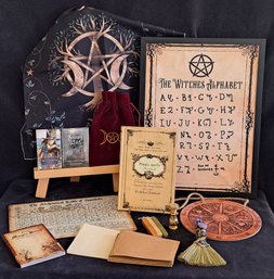 New! Witches' Essential Collection: Tarot Cards, Witches' Alphabet, Altar Cloth, Pentagram Wax Seal & More