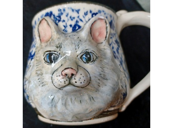 Hand Crafted Cat Mug By Local Fort Collins Artist