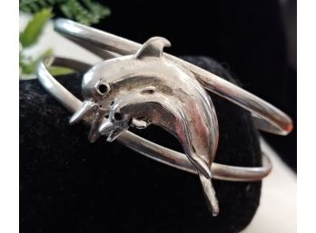 Double Dolphin Sterling Bracelet