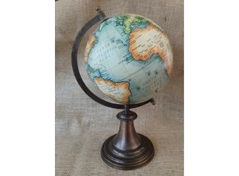 Globe With Bronze Colored Base