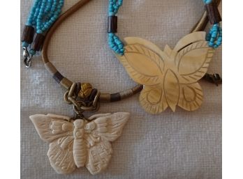 Pair Of Butterfly Necklaces