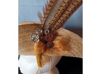 Amazing Steampunk Style Hand Decorated Straw Hat