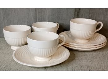 4 Cup And Saucer Sets Wedgewood Queen's Ware Edme