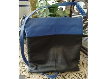 Brighton Royal Blue And Black Leather Bag
