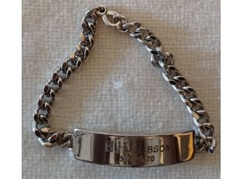 Vintage Sterling Silver ID Bracelet By Elco