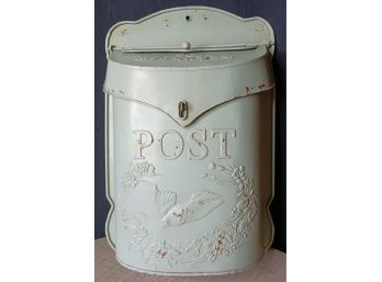 Painted And Distressed Metal Mailbox