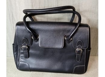 Amazing Levenger Black Leather Briefcase Bag