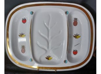 Vintage Georges Briard Enameled Roast Tray Ambrosia Pattern