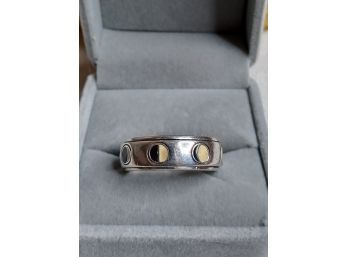 Sterling Silver Men's Phases Of The Moon Spinner Ring
