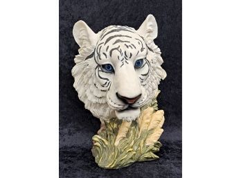 Life-like White Tiger Head Freestanding Statue