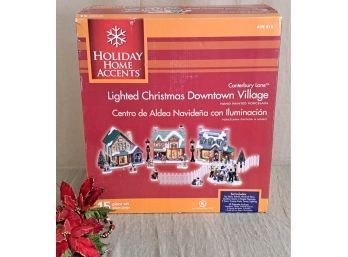 Holiday Home Accents Lighted Christmas Downtown Village NIB