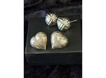 Two Perfect Pairs Of Sterling Earrings