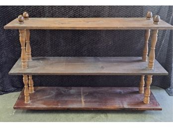 Solid Wood Rustic MCM Style Bookcase